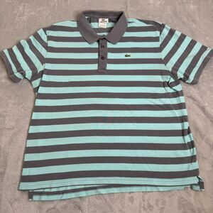 VTG Lacoste Polo Shirt Men L Blue Gray Rugby Y2K Outdoor Crocodile 90s Preppy
